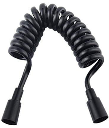 flexible Dusche, Teleskop-Spiralschlauch for Bidet und Dusche, flexibel, G1/2, mehrfarbig, 118,11 Zoll (ca. 300 cm).(Black)
