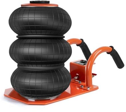 Bonnlo Cric Pneumatique 3 Tonnes, Plage 135-400 mm, Pression 1,0 MPa, Levage Rapide pour Voiture SUV Atelier Garage (Orange)