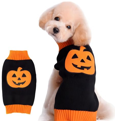 NACOCO Dog Sweater Pumpkin Pet Sweaters Halloween Holiday Party for Cat and Puppy (XL)