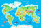 wandmotiv24 Fototapete Weltkarte 2, XXL 400 x 280 cm - 8 Teile, Wanddeko, Wandbild, Wandtapete, Kind, Tiere, Ozean M1472