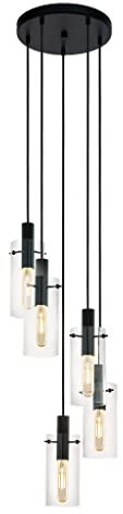 Eglo Montefino, Lámpara de techo, acero, 60 W, color negro