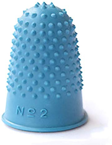 QLING Fingerhut aus Gummi, rutschfest, flexibel, zum Zählen von Notizen, zum Nähen, Zählen von Fingerspitzen, Blau, 5 Stück