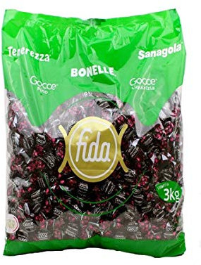 Caramelle ripiene Gocce di Liquirizia Fida Kg 3 - Senza Glutine - Caramelle ripiene con estratto di liquirizia