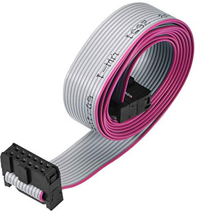 Uxcell Cable, 12 Pin 2.54mm Pitch Flat Ribbon Wire FC/FC Connector A-Type 1m Gray
