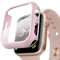 PZOZ Hülle Kompatibel mit Apple Watch Series SE2/SE/6/5/4 40mm mit PET Displayschutz, iWatch Sehr stark PC Schutzhülle, All-Around Schutz Case für Apple Watch Series SE2/SE/6/5/4 40mm(Rosa)