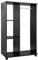 HOMCOM Open Wardrobe on Wheels with Clothes Rail, Bedroom Clothes Storage with Hanging Rod, 3 Storage Shelves, Mobile Garment Rack for Cloakroom, Hallway, Black