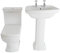 Milano Sandringham White Ceramic Close Coupled Toilet Full Pedestal 2 Tap Hole Bathroom Basin Sink