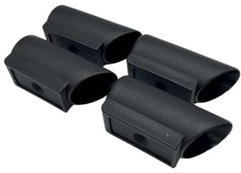 4 Gleiter/Kappen für Stahlrohrtische, Gleitkappen für Rundrohre, Kunststoff, Schwarz (30 mm)
