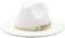 Gossifan Damen Fashion Fedora Panamahut mit breiter Krempe aus Filz, mit Ringgürtel - Wei - Medium