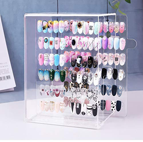 5 Tier Nail Art Organizer 60 Gitter Nail Art Display Board Klares Acryl Abnehmbarer Magnet Adsorptionshalter Regale Display Rack Ständer für Nail Art