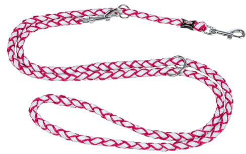 TRIXIE Hundeleine Cavo V-Leine S–M, 2,00 m ø 12 mm in fuchsia - verstellbare Leine mit reflektierenden Elementen - für kleine bis mittelgroße Hunde - 135811