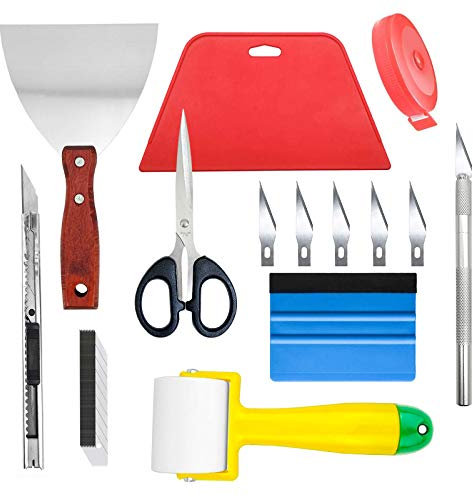Ewrap Complete Wallpaper Hanging Kit Wallpaper Tools Set with Seam Roller, Steel Scraper, Squeegee, Wallpaper Trimmming Tool
