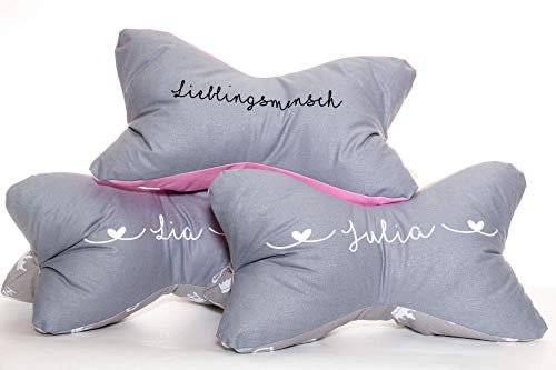 Sylodesign Leseknochen personalisiert mit Namen Krone Prinzessin grau