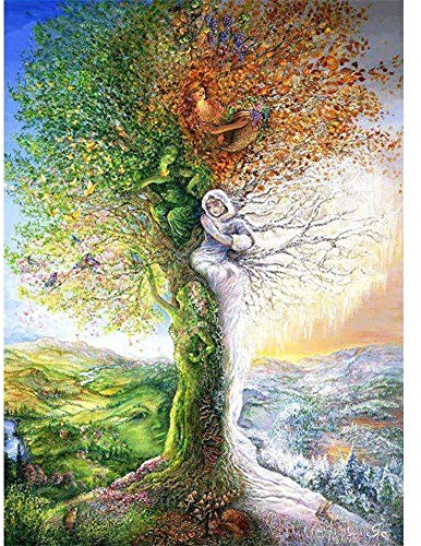 Bfchn DIY 5D Diamant Painting Bilder Kit, Vier-Jahreszeiten-Baum Diamond Painting Full Crystal Strass Stickerei Kreuzstich Kits für Kunst Handwerk Leinwand Home Wanddekoration 50x70cm