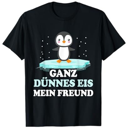 Pinguin Nachthemd Sprüche Kinder Geschenk Vogel T-Shirt Unisex-Kinder, Unisex-Erwachsene Schwarz Kurzarm Klassische Passform Doppelt genähter Saum
