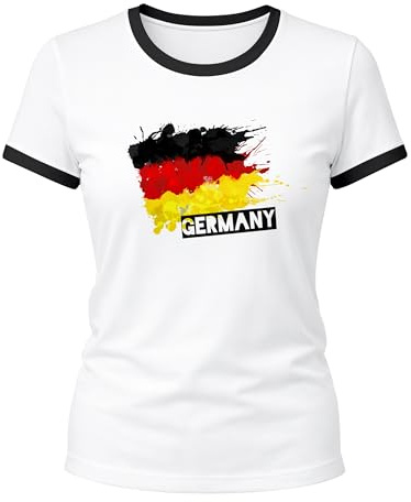MoonWorks® Damen WM-Shirt Deutschland Fußball WM Fußball-Sommer 2026 FußballWeltmeisterschaft Deutschlandshirt Deutschlandflagge Retro
