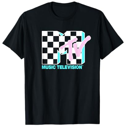 MTV Neon Checkered Logo T-Shirt