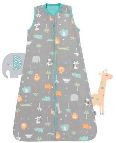 schlummersack Schlafsack Baby Sommer 90 cm dünn Safari | Babyschlafsack Frühjahr Sommer 1.0 Tog 1 Tog Baby Schlafsack Sommer | Sommer Schlafsack Baby Baumwolle Frühjahr