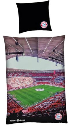 FC Bayern München Bettwäsche Allianz Arena I 135x200cm I Mehrfarbig I Fußballstadion