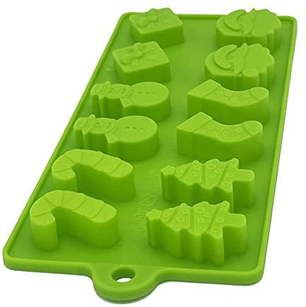 Christmas Xmas Baking Bakers Silicone Mould 12 Piece Chocolate Wax Melts Treats Jelly Ice Candy Biscuits Treats Sweets