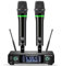 Bietrun Wireless Microphone, Rechargeable Metal Dual UHF Cordless Dynamic Handheld Microphone System for Home Karaoke, Meeting, Party, Church, DJ, Wedding(UHF 240ft Range)(Receiver with Bluetooth)