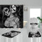 KnSam Duschvorhang, Anti-Schimmel Wasserdicht Vorhänge Gothic Totenkopf Tattoo Frauen Polyester Bad Vorhang Für Badezimmer Bodenmatte Duschvorhang Set Inkl. 12 Duschvorhangringen 180 X 180 cm