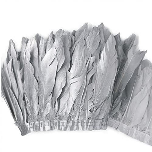 Natürliche Gans Federn Trim Fransen 2 Yards Handwerk Nähen Zutaten Für Diy Kleid Kostüme Dekoration 6-8inch