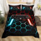 Game Comforter Cover For Boys Gamer Duvet Cover For Boys King Lightweight,Teens Modern Gradient Gaming Bedding Set Gamer Home Decor Goemetric Honeycomb Bedspread Cover + 2 Pillowcase