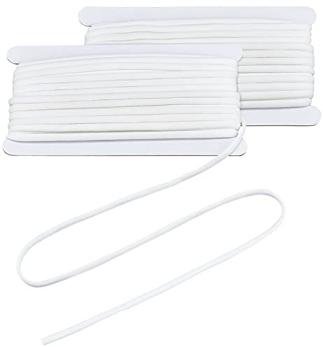 NBEADS about 21.88 Yards(20m) Sewing Elastic Band, 5mm Flat Elastic Band Polyester Elastic String Stretchable Cord Ribbon for DIY Shoulder Bra Clothes Waistband Sewing Project, White
