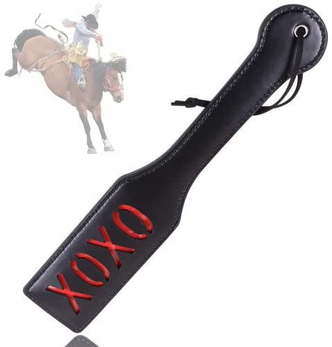 CGJIANG Cavallo Crop Equitazione Crop Nero Ecopelle Look Frusta Equestre Bastone Equitazione Paddle per Cavallo Allenamento Quotidiano