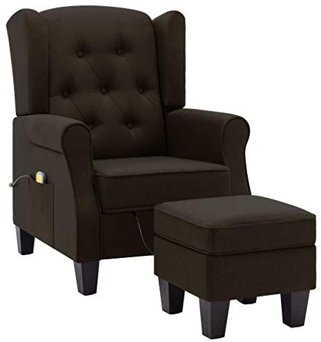 KOIECETA Massagesessel mit Fußhocker Fernbedienung Elektrisch Fernsehsessel Relaxsessel TV Sessel Ruhesessel Polstersessel (Dunkelbraun)