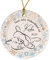 FEENSTAUB Erstes Weihnachten mit Katze, personalisierte Christbaumkugel mit Katzen Name, Weihnachtskugel personalisiert mit Katzenname, Weihnachten Keramik-Anhänger, Weihnachtsschmuck Baum