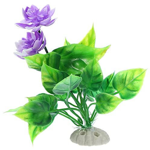 VOCOSTE 1pcs Fish Tank Aquarium Decorations Plants, Purple 5.91
