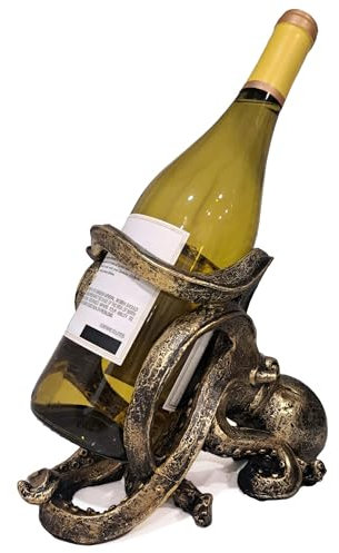 ICE ARMOR Octopus Dekoratives Weinregal, Flaschenhalter, Weinruhestatue, Heimdekoration, Weinausstellungstisch für Tischplatten und Theken, Weinliebhaber-Geschenk (nur Weinflasche in Standardgröße)