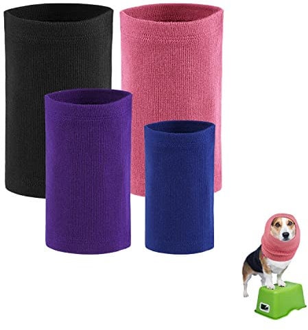 4 Stück Ohrenschutz für Hunde, Snoods für Hunde Baumwollmaterial, ohne Klappe Ohrenschützer Schalldichte Ohrenschützer Hundehals- und Ohrenwärmer Hundeohrenschutz zur Geräuschreduzierung