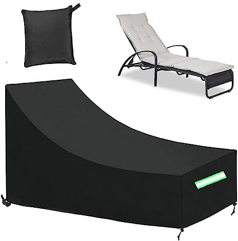Rouzin Gartenliege Abdeckung Wasserdicht, Schutzhülle für Gartenliege, 200 x75 x40 /70cm, Abdeckplane Sonnenliege Winddicht UV-beständige, Abdeckung für Liegestuhl mit Fester Schnalle