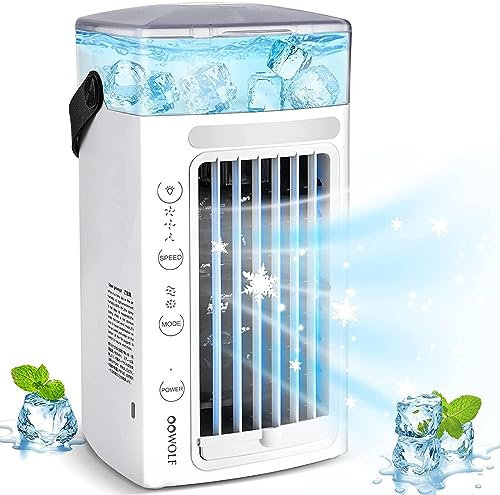 Ventilateur Climatiseur Silencieux , Compact Et Portable Mini Climatiseur Portable Pas Cher - Utilisez Uniquement De L'Eau Propre Mini Rafraichisseur D Air - Bureau à Domicile Travail En Plein Air