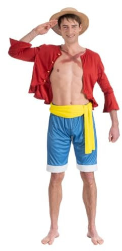 Chaks Luffy One Piece Kostüm für Erwachsene – Rot – L