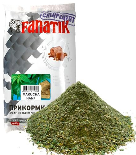 FANATIK Universal Angelfutter Grundfutter Lockfutter Karpfenfutter 900g Angeln Anfüttern Feeder Futter Verschiedene Sorten (MAKUCHA-HANF)