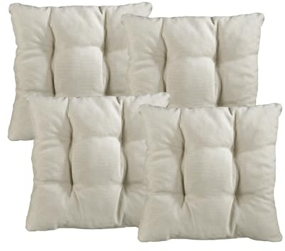 XDREAM Interior 4er Set Stuhlkissen beige | Bequemes Sitzkissen für Küchen, Esszimmer und Gartenstühle | Öko-Tex Zertifiziert | produziert nach deutschem Qualitätsstandard | 38 x 38 x 6 cm