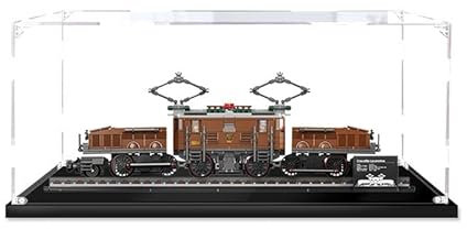 Acryl-Vitrine für Lego 10277, staubdichte, transparente Vitrine für (Krokodil-Lokomotive) (Bausteinmodell ist Nicht im Lieferumfang enthalten)(2MM)