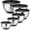 HaWare Mixing Bowl Set of 6, Stainless Steel Salad Bowl for Kitchen Baking, Serving, Space-Saving Storage Metal Nesting Bowl, Silicone Bottom & Airtight Lids, Size 4.5/3/2.5/1.5/1.2/0.7QT (Black)