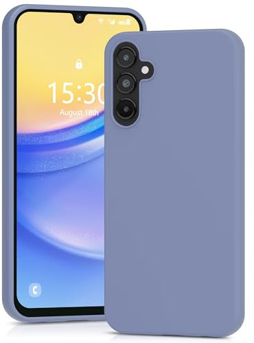 YATWIN für Samsung Galaxy A15 4G/5G Hülle, Premium Silikon Handyhülle mit Kameraschutz, Seidig-Weicher Berühren Ultra Dünne Stoßfeste Kratzfeste Schutzhülle, Lavendelgrau