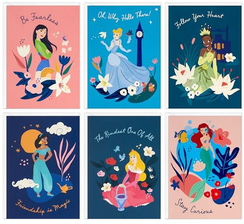 Hallmark Disney Princess Notizkarten, sortiert, blanko, Hellos (24 Karten mit Umschlägen)