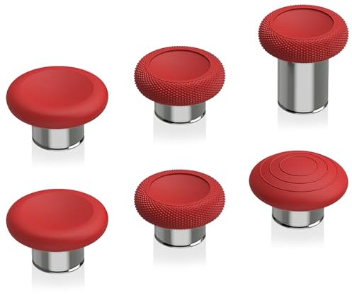 eXtremeRate 6-in-1 Metall-Thumbsticks Ersatz für Xbox Elite Series 2 Controller, austauschbare magnetische Joysticks, Zubehörteile für Xbox Elite Serie 2 Core Controller – Passion Red