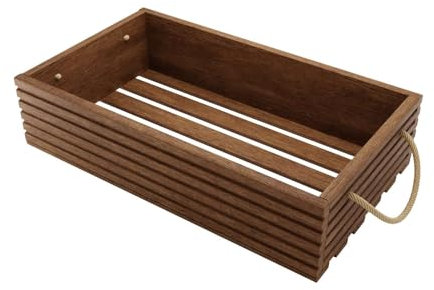 BOGATECO Holzkiste Natur | 60 cm x 35 cm x 14,5 cm | Holzbox | Deko Holzkisten | Obstkiste | Gemüsekiste | Aufbewahrungsbox Kiste Holz Geschenk Deko Weinkiste | Dark Brown