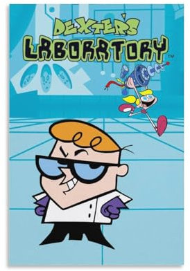 XSQING Dexter's Laboratory American Anime-Poster auf Leinwand, Wandkunst, Poster, dekorativ, moderner Druck, Bild, Kunstwerke, Poster, 50 x 75 cm