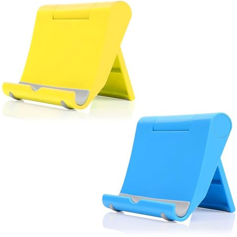 MKVZIYE 2pcs Support de téléphone portable, stand smartphone pliable et réglable pour table, bureau, appui confortable pour téléphone, tablette, compatible