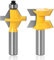 Gasea 1/2 Inch Shank 120 Degree Tongue Groove Router Bit Set with Edge Banding Woodworking Groove Chisel Cutter Tools