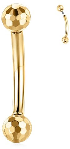 hengkaixuan G23 Titan Augenbrauenringe Augenbrauenschmuck 14G Curved Barbell Titan Nipple Ring Gold Daith Earring Belly Barbell Rook Earrings Eyebrow Nipple Piercings Jewellery 10 mm